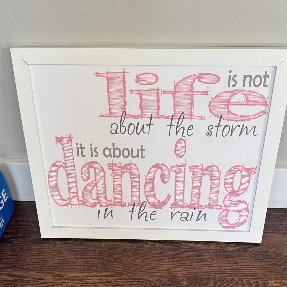 Inspirational Wall Art with Pink and Gray Text